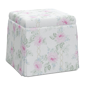Cloth & Company Elisa Storage Ottoman In Royal Bouquet Pink