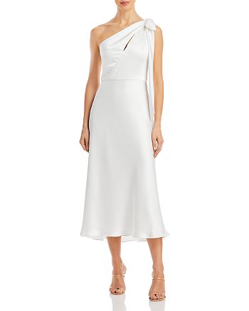 Amsale - Bow Trim One Shoulder Dress