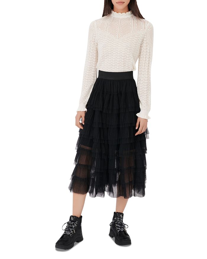 Maje Josepha Tiered Tulle Skirt | Bloomingdale's