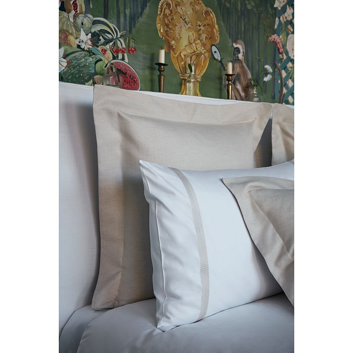 Frette Chevron Embroidery Standard Pillowcase Pair 100