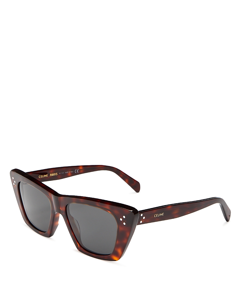 Celine Cat-eye Tortoiseshell Acetate Sunglasses In Havana/gray Solid