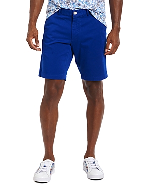 Robert Graham Belgrade Cotton Blend Stretch Solid Classic Fit Shorts In Medium Blue