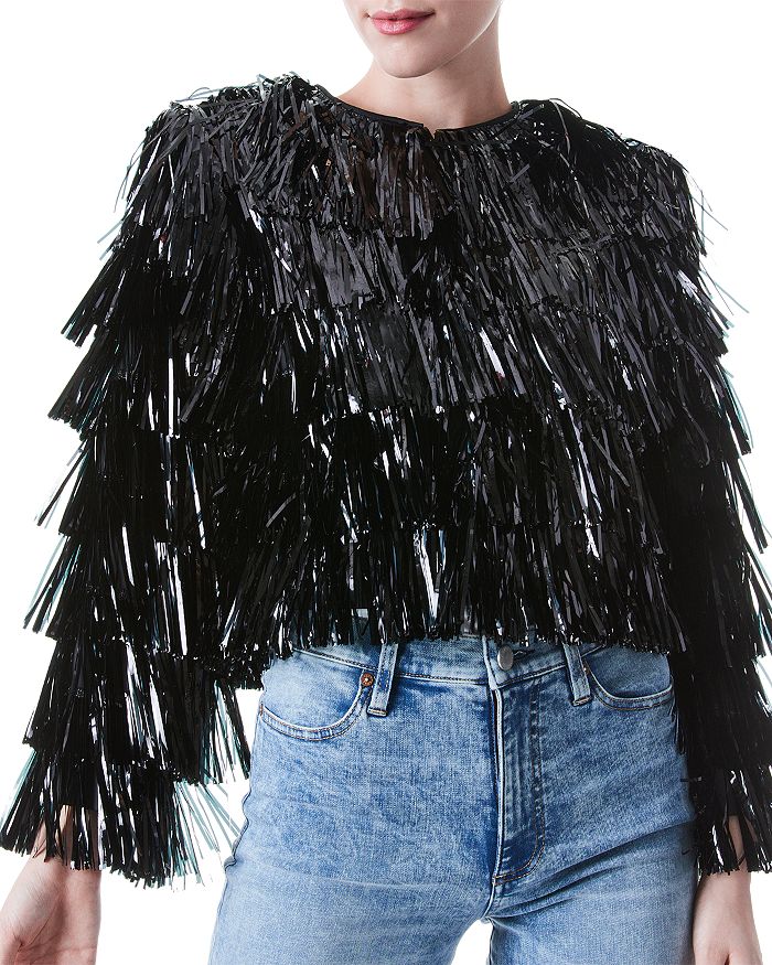 Alice and Olivia Fawn Fringe Tinsel Top Bloomingdale's