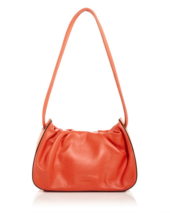 STAUD Kiki Ruched Leather Shoulder Bag | Bloomingdale's