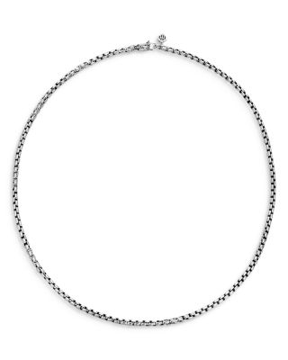 Sterling Silver Classic Chain Woven Box Chain Necklace, 24"