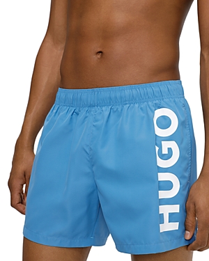 Hugo Abas Logo Print Regular Fit Swim Trunks