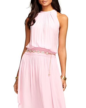 RAMY BROOK AUDREY SLEEVELESS HALTER DROP WAIST MIDI DRESS