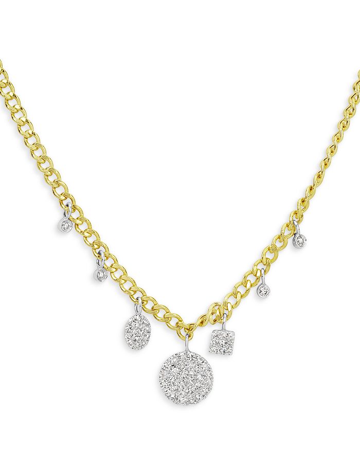 Meira T 14K White Gold Yellow Gold Diamond Multi Charm Pendant