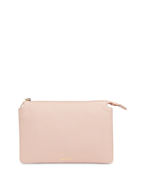 Whistles Elita Leather Clutch In Pale Pink