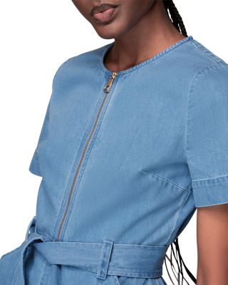Short Sleeve Denim Jumpsuit