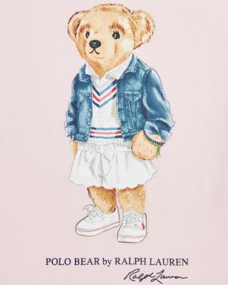 Ralph Lauren Girls' Polo Bear Cotton Jersey Tee Big Kid