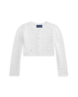 cropped pointelle cardigan
