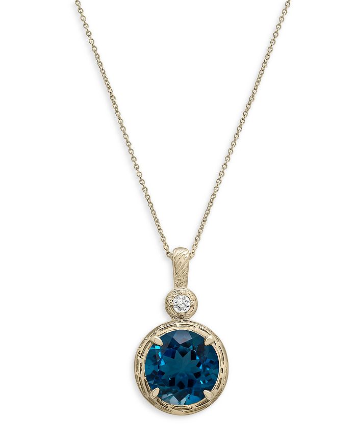 Rylee Necklace - London Blue Topaz in Rose Gold