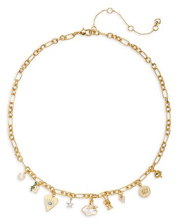 kate spade new york Wishes Cubic Zirconia & Mother of Pearl Mixed Charm  Necklace, 18