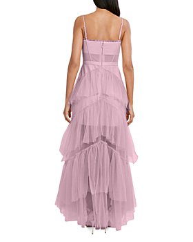 NWT Stunning CACHE Pink Chiffon Layered Evening Dress FORMAL GOWN  4 8 10 S M L 