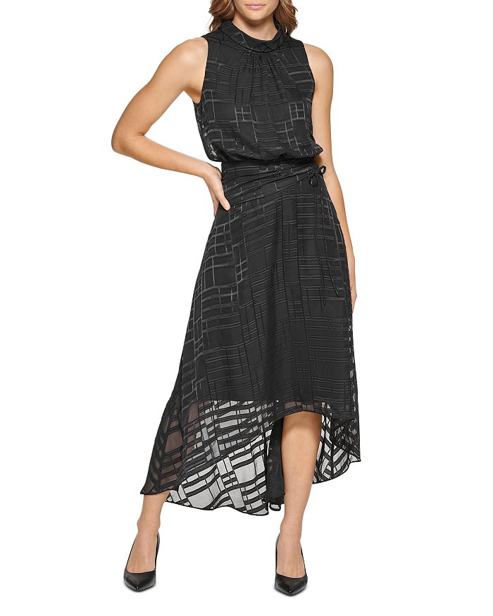 High low discount plaid dress
