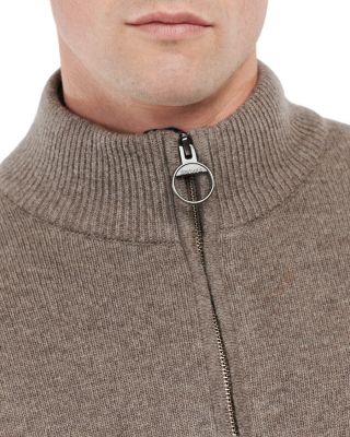 Holden Wool Tartan Trim Regular Fit Quarter Zip Mock Neck Sweater