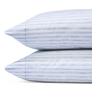 Sky Watercolor Stripe Percale Standard Pillowcase, Pair - 100% Exclusive In Stormy Mist Blue