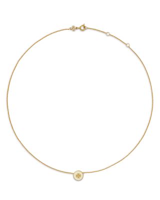 Kira Logo Colored Disc Pendant Necklace, 15.94"-17.61"