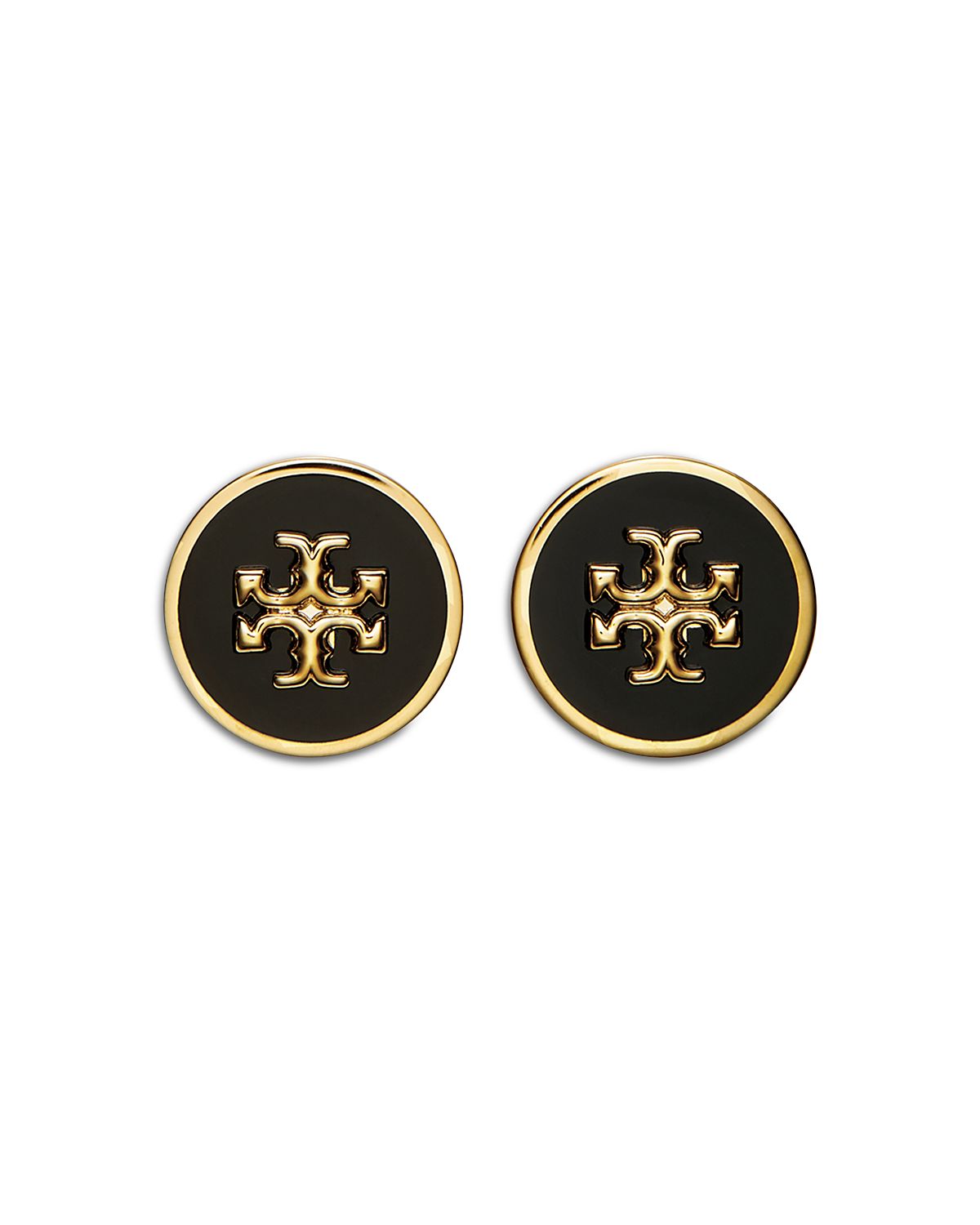 Tory Burch Kira Logo Colored Disc Stud Earrings