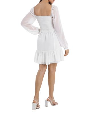 white ruffle dress women