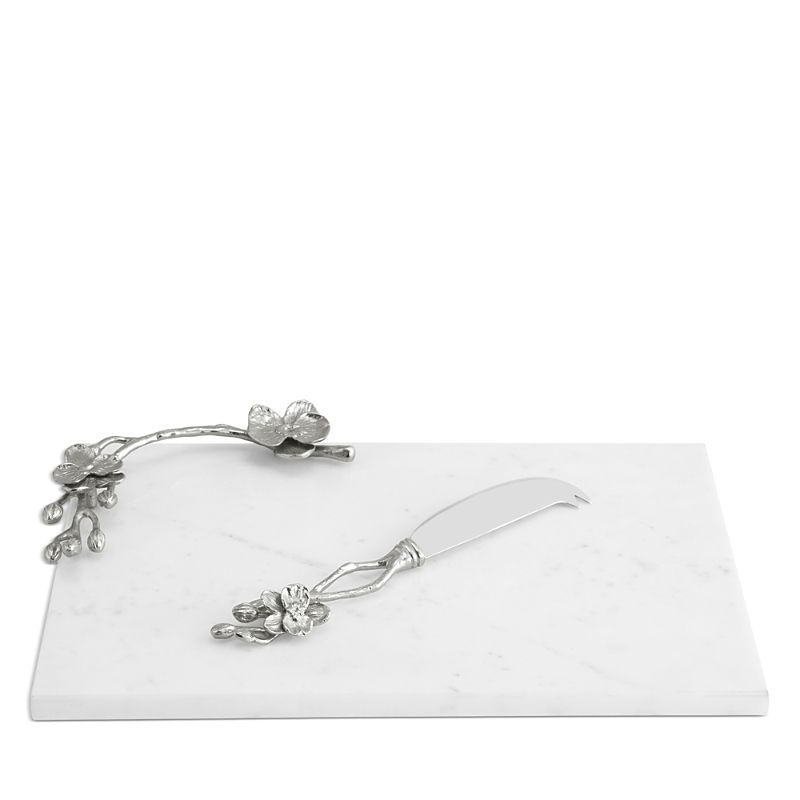 Michael Aram White Orchid Small Cheeseboard With Knife 2 Piece Set