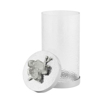 Large White Orchid Canister