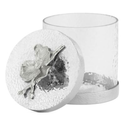Extra Small White Orchid Canister