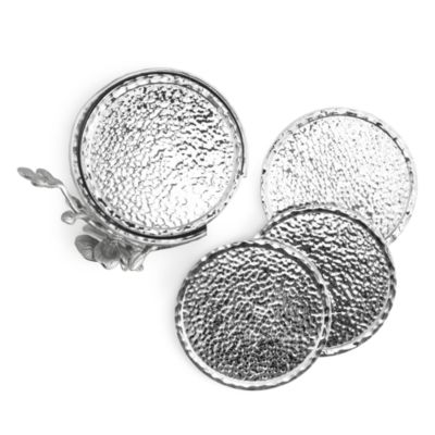 White Orchid Coasters, Set of 6