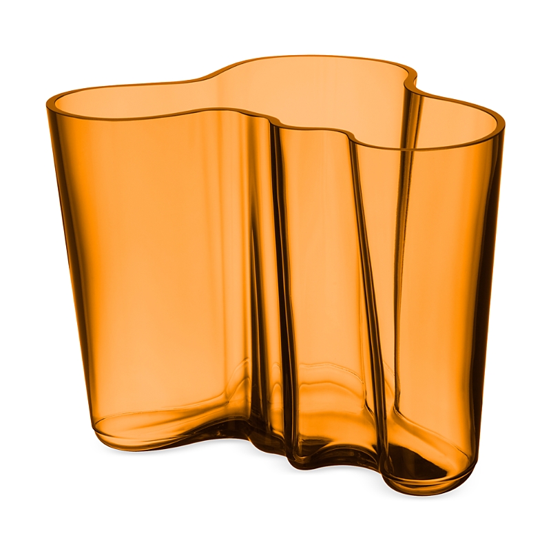 Iittala Alvar Aalto Glass Vase In Orange