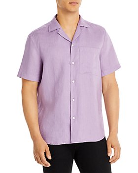 HUGO - Ellino Linen Solid Straight Fit Button Down Camp Shirt 