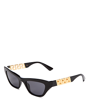 Shop Versace Cat Eye Sunglasses, 52mm In Black/gray