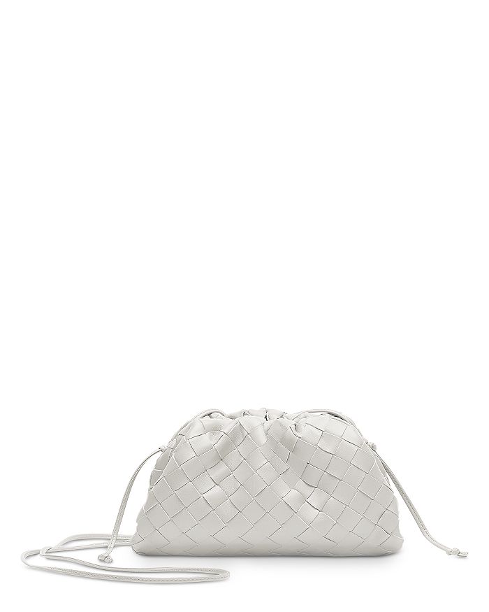 Bottega Veneta The Mini Pouch Bag in White Leather Intrecciato