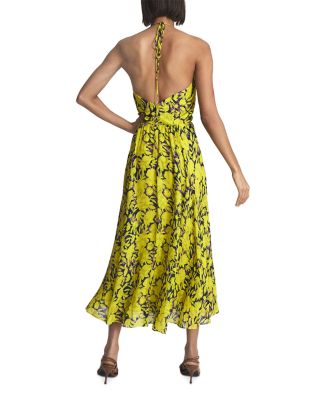 open lace back dress Reiss Mink Lorena Halterneck dress  Rent and Rotate