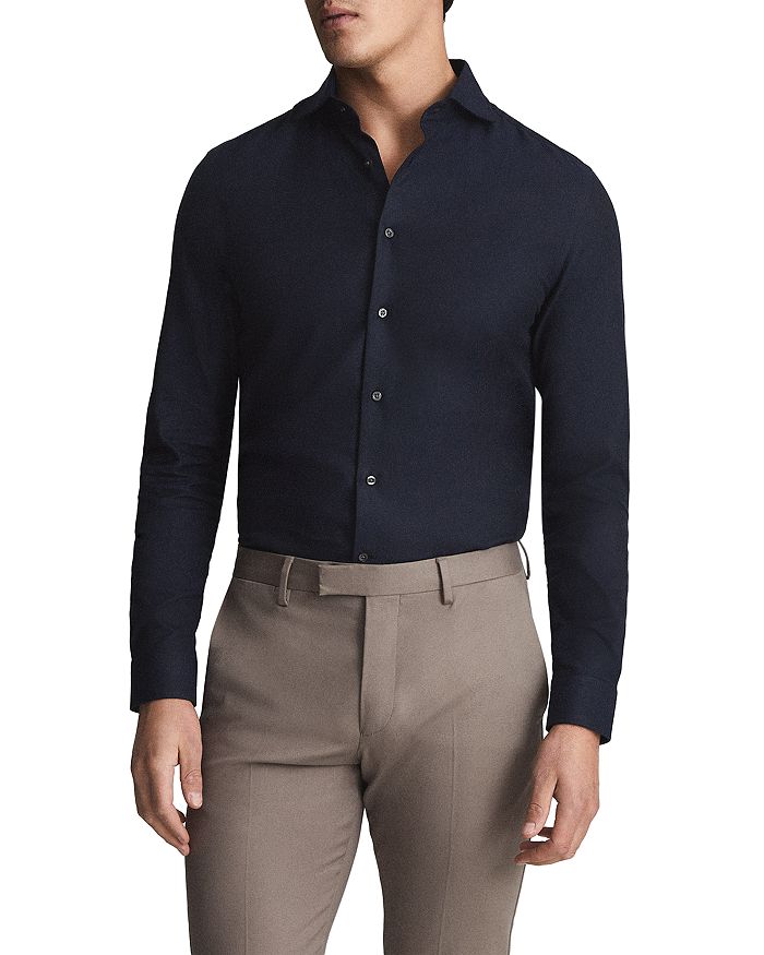 REISS Belief Long Sleeve Flannel Shirt | Bloomingdale's