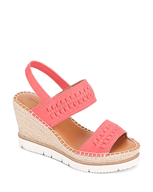 Gentle Souls By Kenneth Cole Women's Elyssa Braided Wedge Sandals In Coral