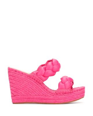 pink platform wedges