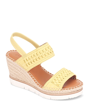 Shop Gentle Souls By Kenneth Cole Women's Elyssa Braided Wedge Sandals In Lemon