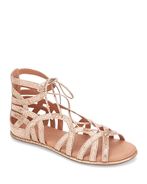 Gentle Souls By Kenneth Cole Women's Break My Heart 3 Lace Up Gladiator Sandals In Gold