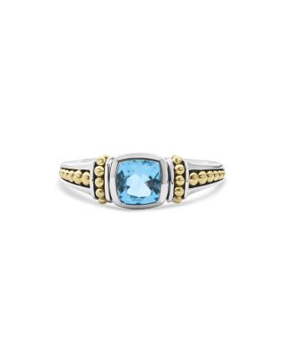 18K Yellow Gold & Sterling Silver Rittenhouse Blue Topaz Ring