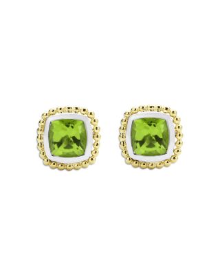 18K Yellow Gold & Sterling Silver Rittenhouse Peridot Stud Earrings