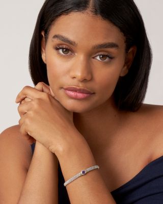 Sterling Silver & 18K Yellow Gold Rittenhouse Amethyst Solitaire Link Bracelet