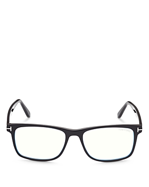 Shop Tom Ford Square Blue Light Glasses, 55mm In Black