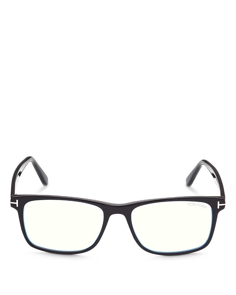 Tom Ford Blue Light Block Square Mens Eyeglasses Ft5758-b 001 54 In Black