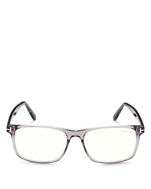 Shop Tom Ford Square Blue Light Glasses, 55mm In Gray