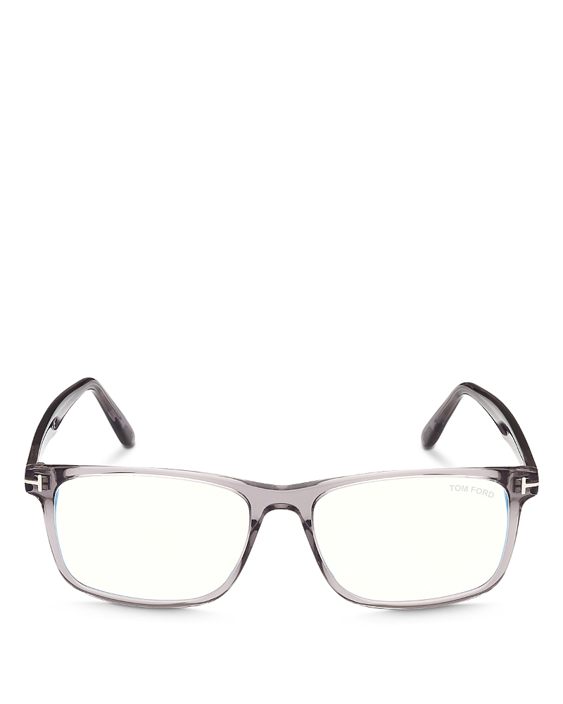 Tom Ford 55mm Rectangular Blue Light Blocking Glasses In Gray