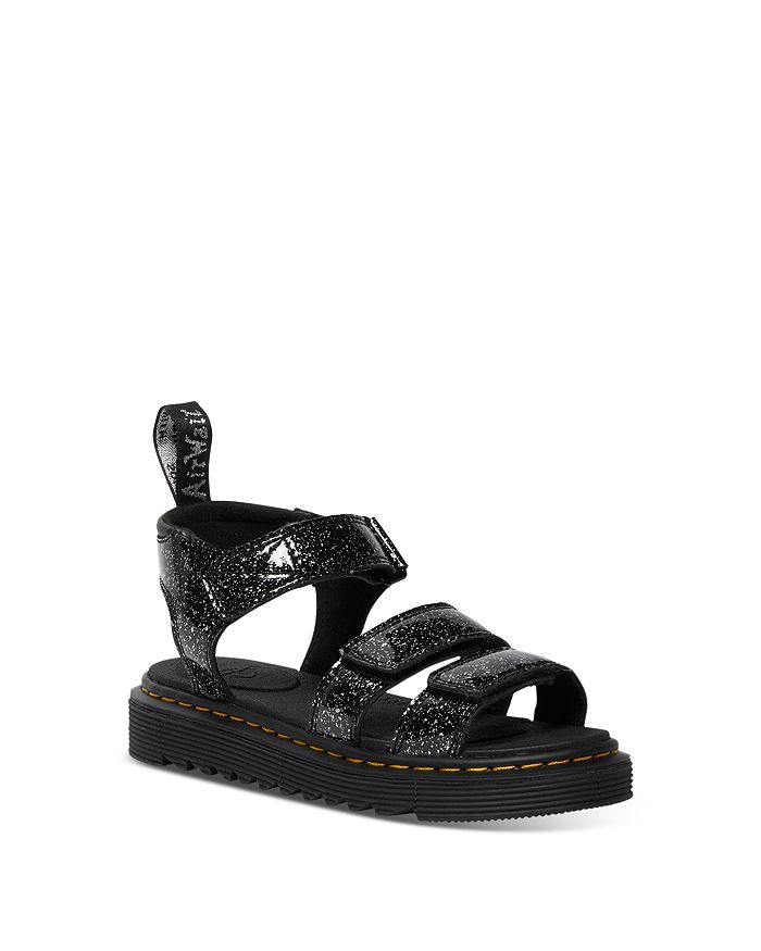 Dr. Martens Girls Klaire J Black Cosmic Glitter Sandals Toddler