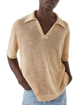 Sefr Mate Short Sleeve V Neck Linen Shirt | Bloomingdale's