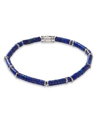 JOHN HARDY - Men's Sterling Silver Classic Chain Lapis Lazuli Bead Heishi Bracelet