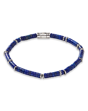 John Hardy Men's Sterling Silver Classic Chain Lapis Lazuli Bead Heishi Bracelet In Blue